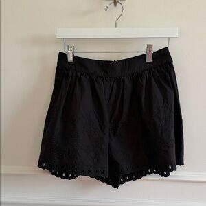 Black High Waist Eyelet Shorts